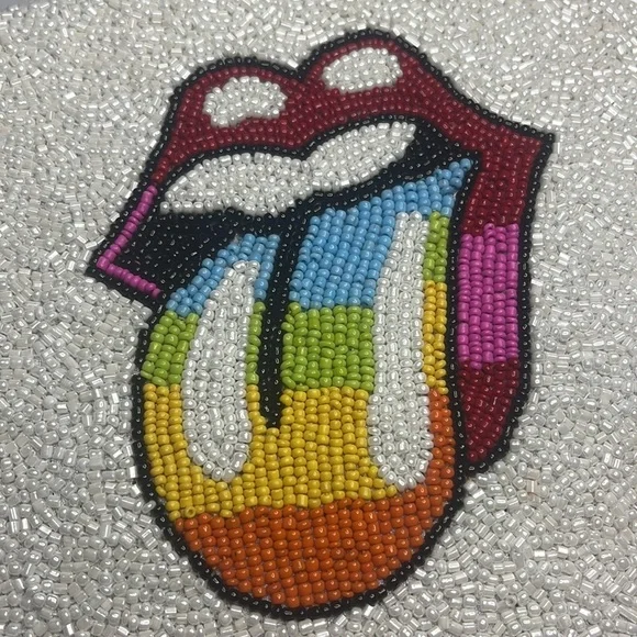 NWT Tiana Designs Ny Beaded Square Crossbody Rainbow Rolling Stones Purse Bag - Picture 7 of 15